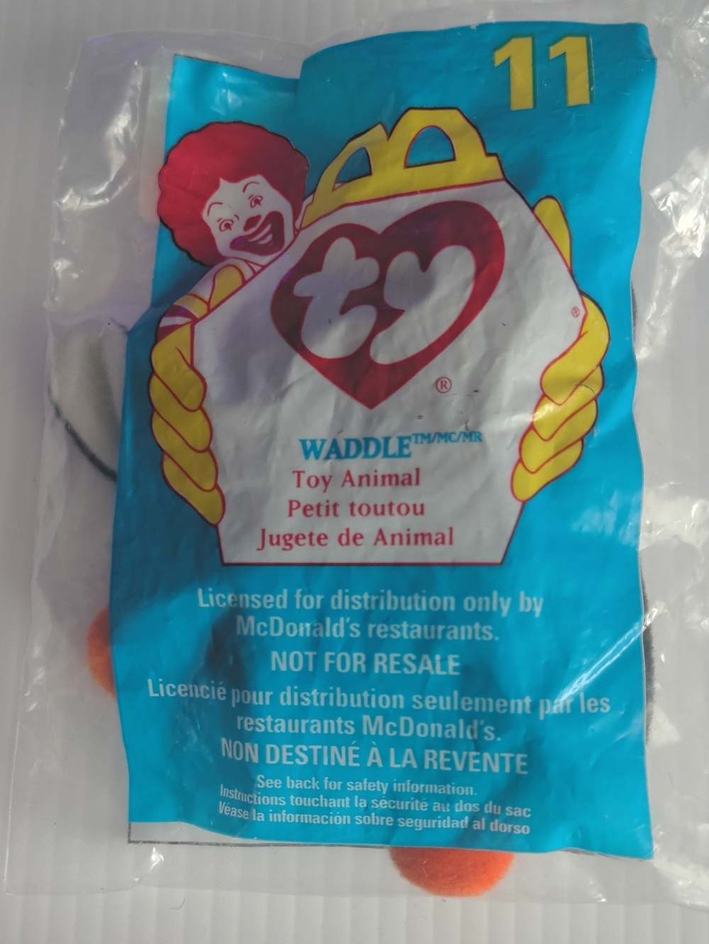 Ty McDonald’s Teenie Beanie Waddle  #11 Sealed Bag 1998